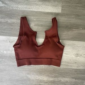 Brown Evolve gym/lounge set (top with cutout)